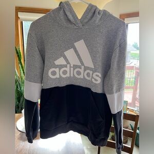 Gray//Black Adidas Hoodie Sweatshirt